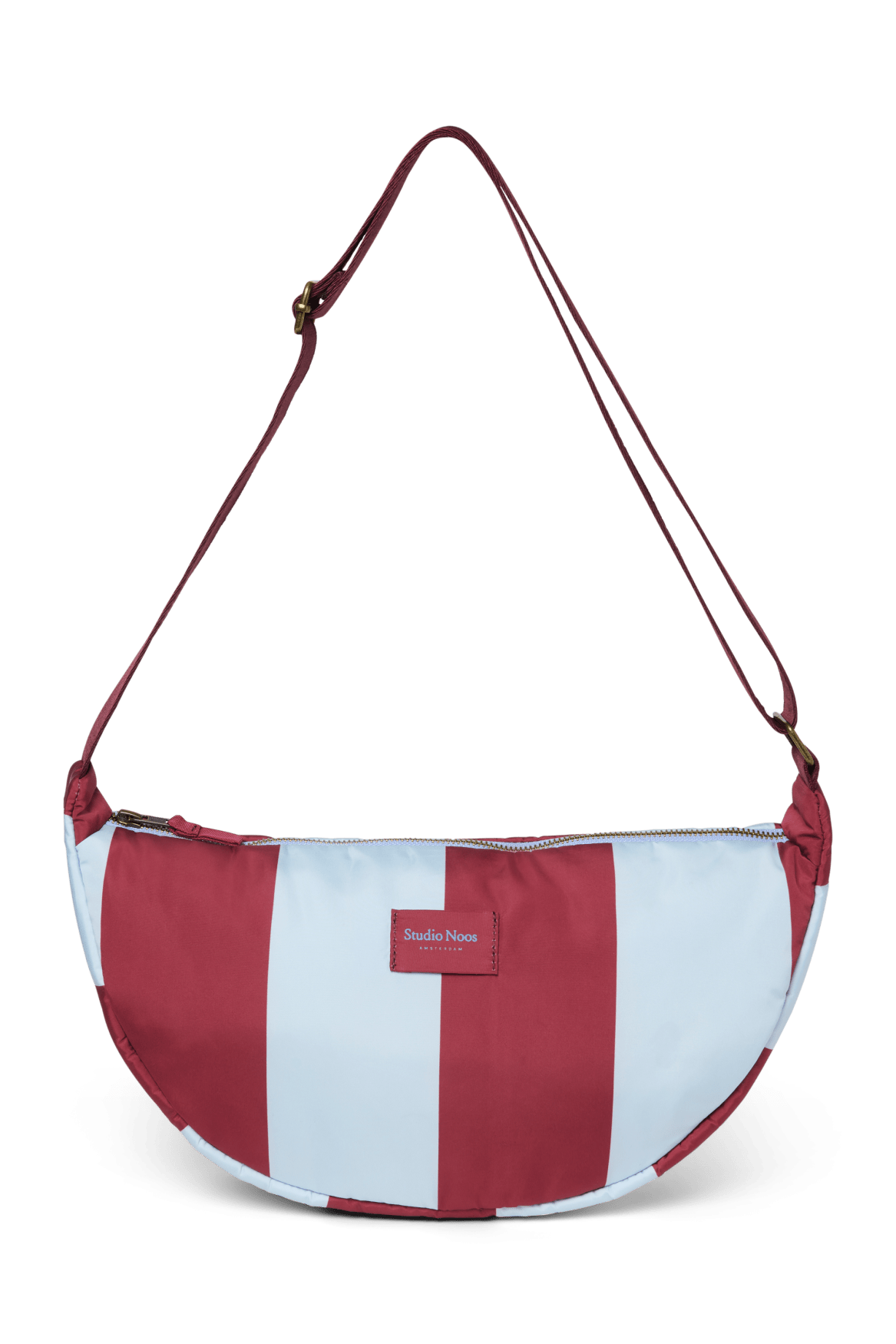 Crossbody ledvinka STUDIO NOOS Bold Stripe Puffy Bordeaux/Light Blue | Lavly.cz
