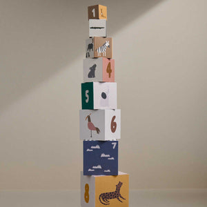 Skládací kartonové kostky / věž LIEWOOD Aaren Zvířátka All Together