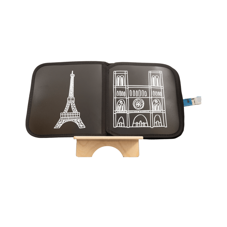 Kreslicí knížka s křídami/Omalovánka JAQ JAQ BIRD METROPOLE Paříž | Stylové doplňky pro děti a ženy | Lavly.cz