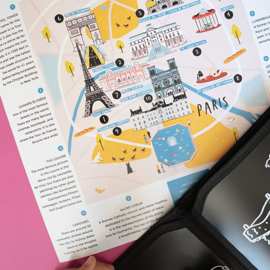 Kreslicí knížka s křídami/Omalovánka JAQ JAQ BIRD METROPOLE Paříž | Stylové doplňky pro děti a ženy | Lavly.cz