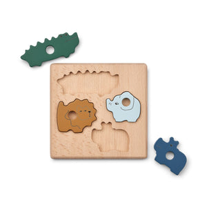 Dřevěné vkládací puzzle LIEWOOD Suki Zvířátka