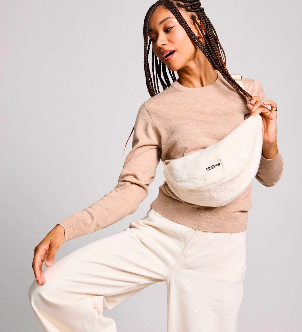 Crossbody ledvinka HINDBAG Andrea Teddy Arctic | Lavly.cz