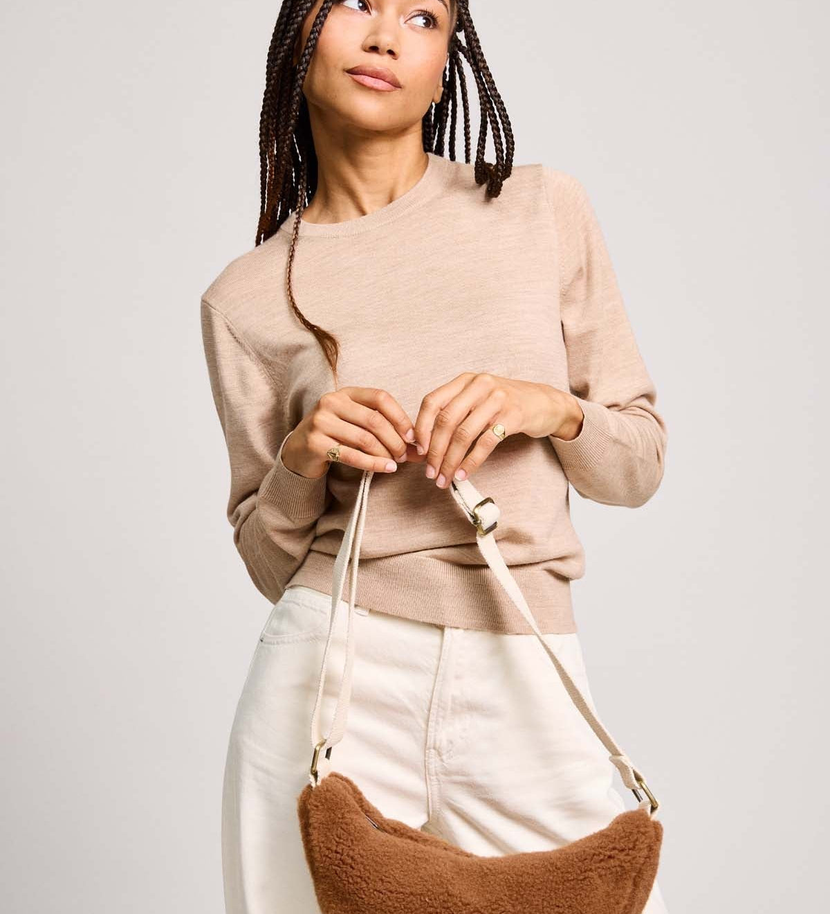 Crossbody ledvinka HINDBAG Andrea Teddy Brown | Lavly.cz