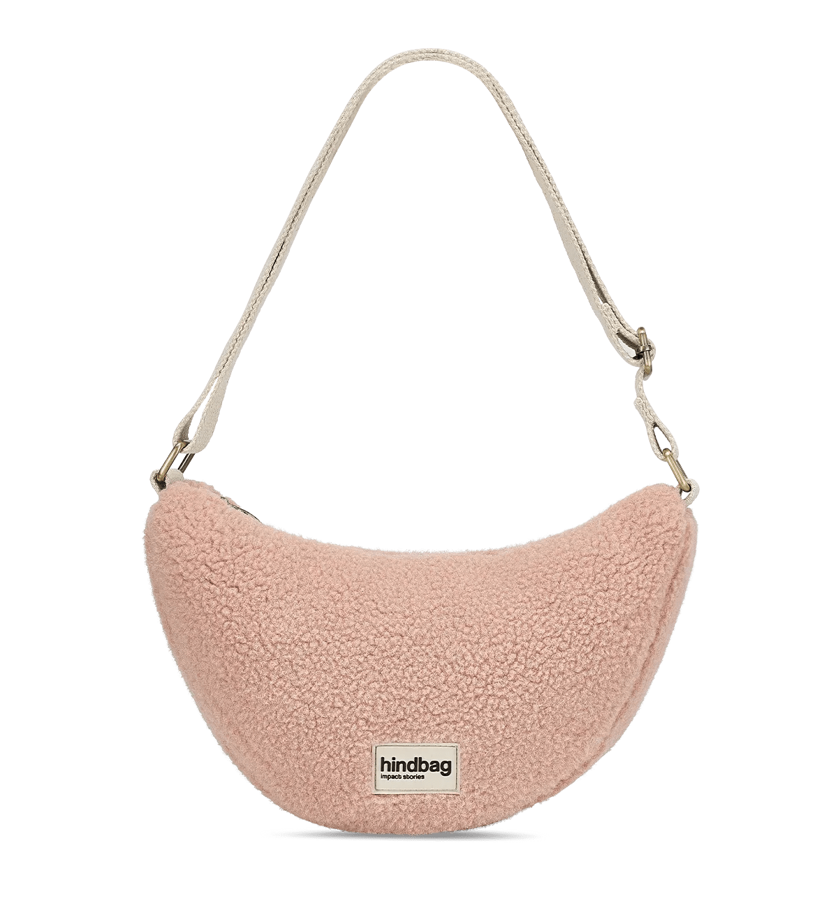 Crossbody ledvinka HINDBAG Andrea Teddy Powder Pink | Lavly.cz