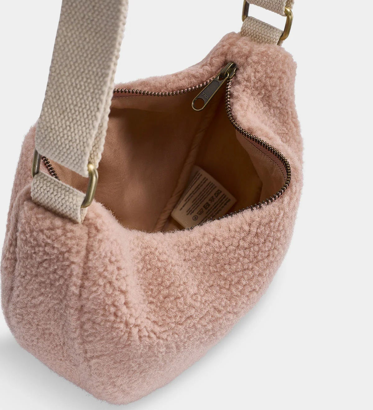 Crossbody ledvinka HINDBAG Andrea Teddy Powder Pink | Lavly.cz