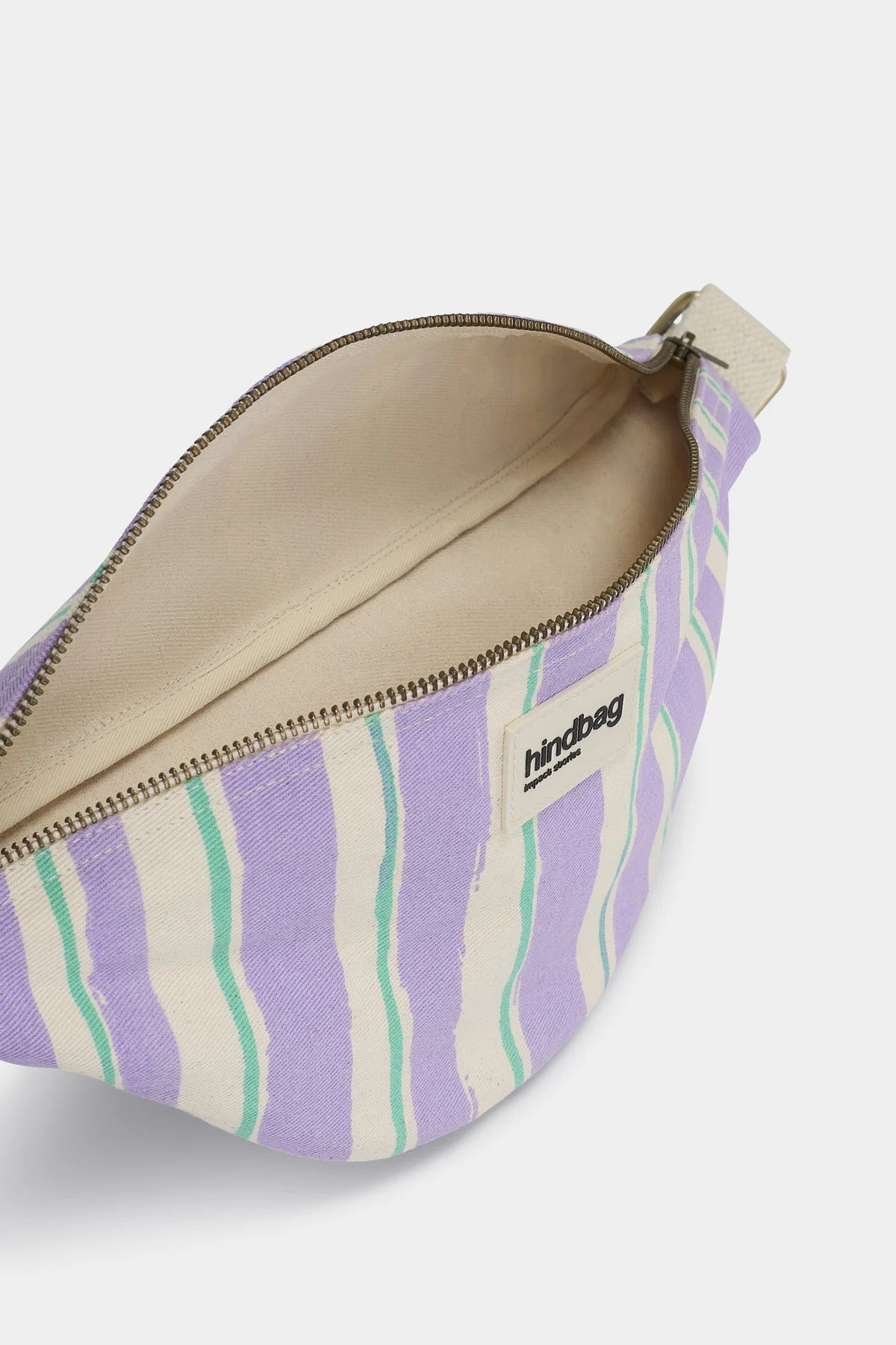 Crossbody ledvinka HINDBAG Olivia Green and Parma Stripes | Lavly.cz