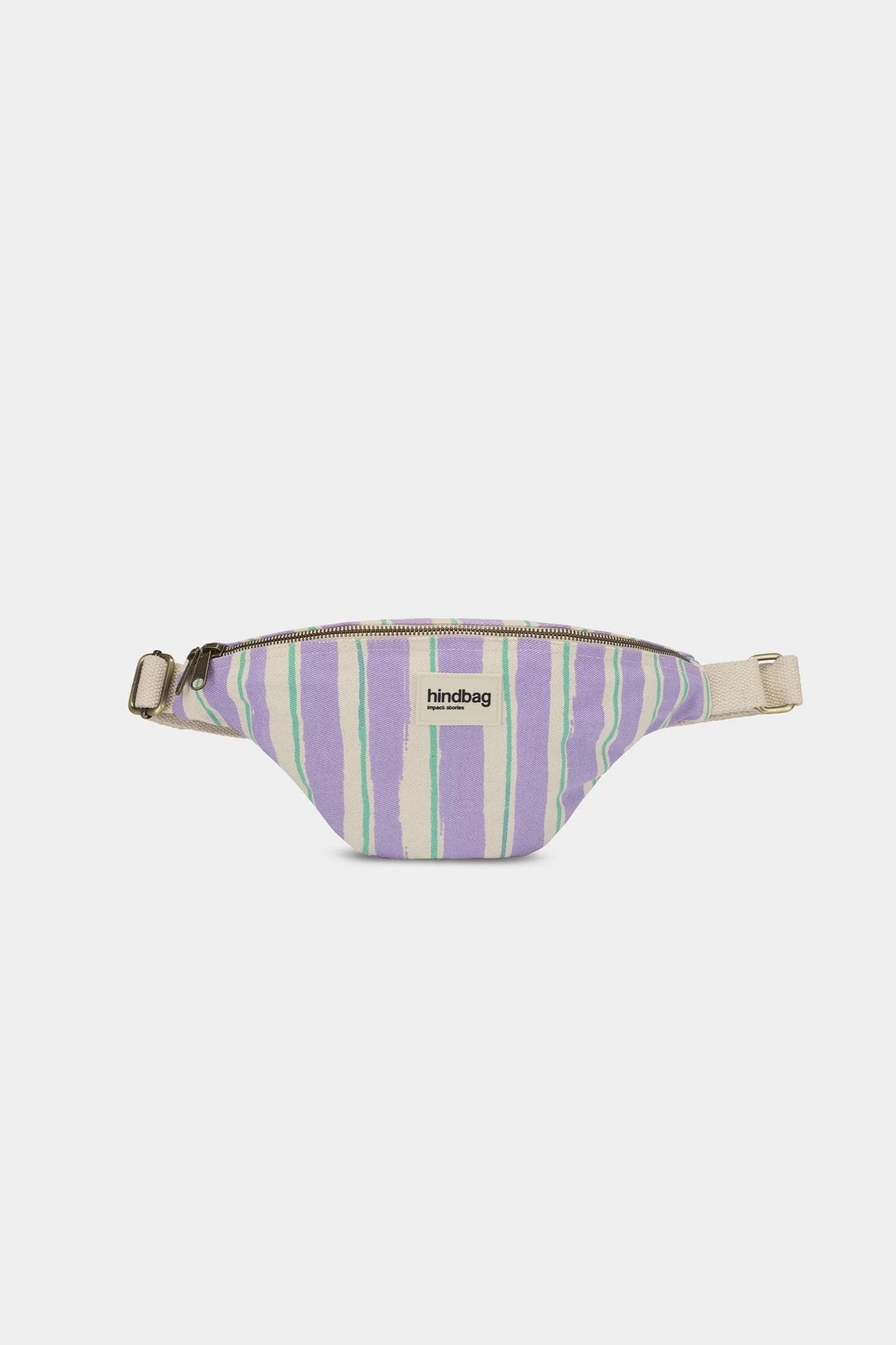 Crossbody ledvinka HINDBAG Olivia Green and Parma Stripes | Lavly.cz