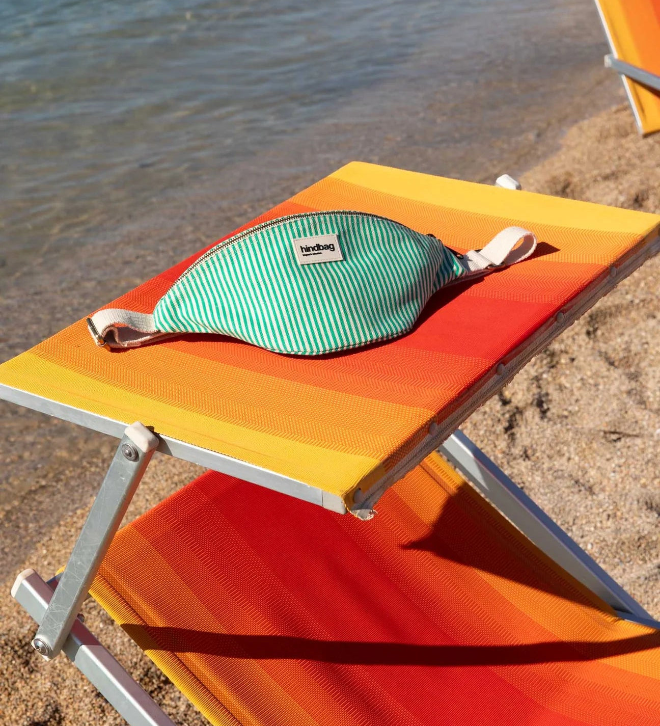 Crossbody ledvinka HINDBAG Olivia Green Stripes | Lavly.cz