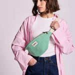 Crossbody ledvinka HINDBAG Olivia Green Stripes | Lavly.cz