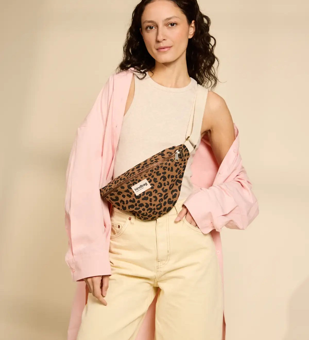 Crossbody ledvinka HINDBAG Olivia Leopard Cinnamon | Lavly.cz