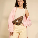 Crossbody ledvinka HINDBAG Olivia Leopard Cinnamon | Lavly.cz