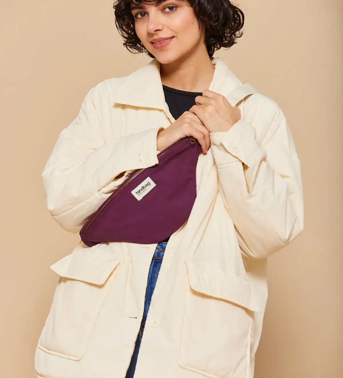 Crossbody ledvinka HINDBAG Olivia Plum | Lavly.cz