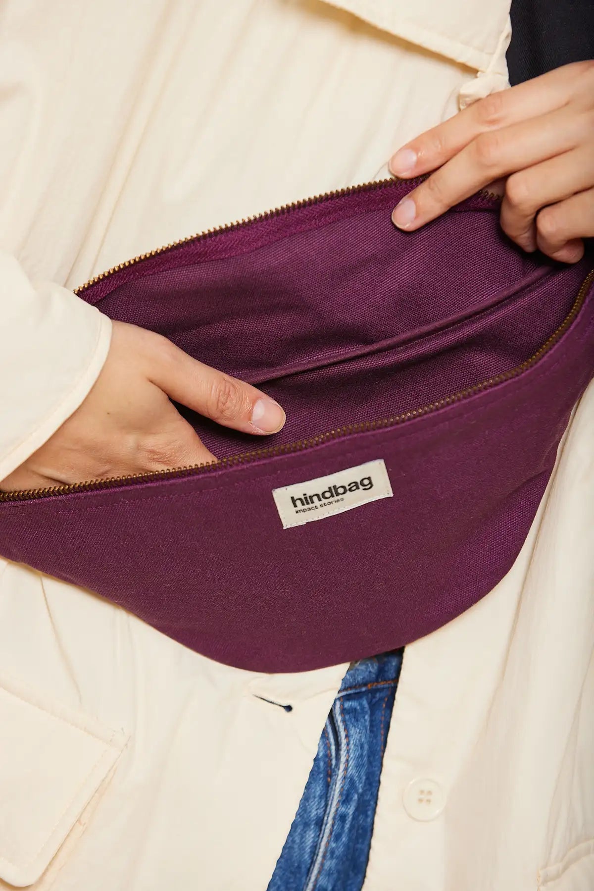 Crossbody ledvinka HINDBAG Olivia Plum | Lavly.cz