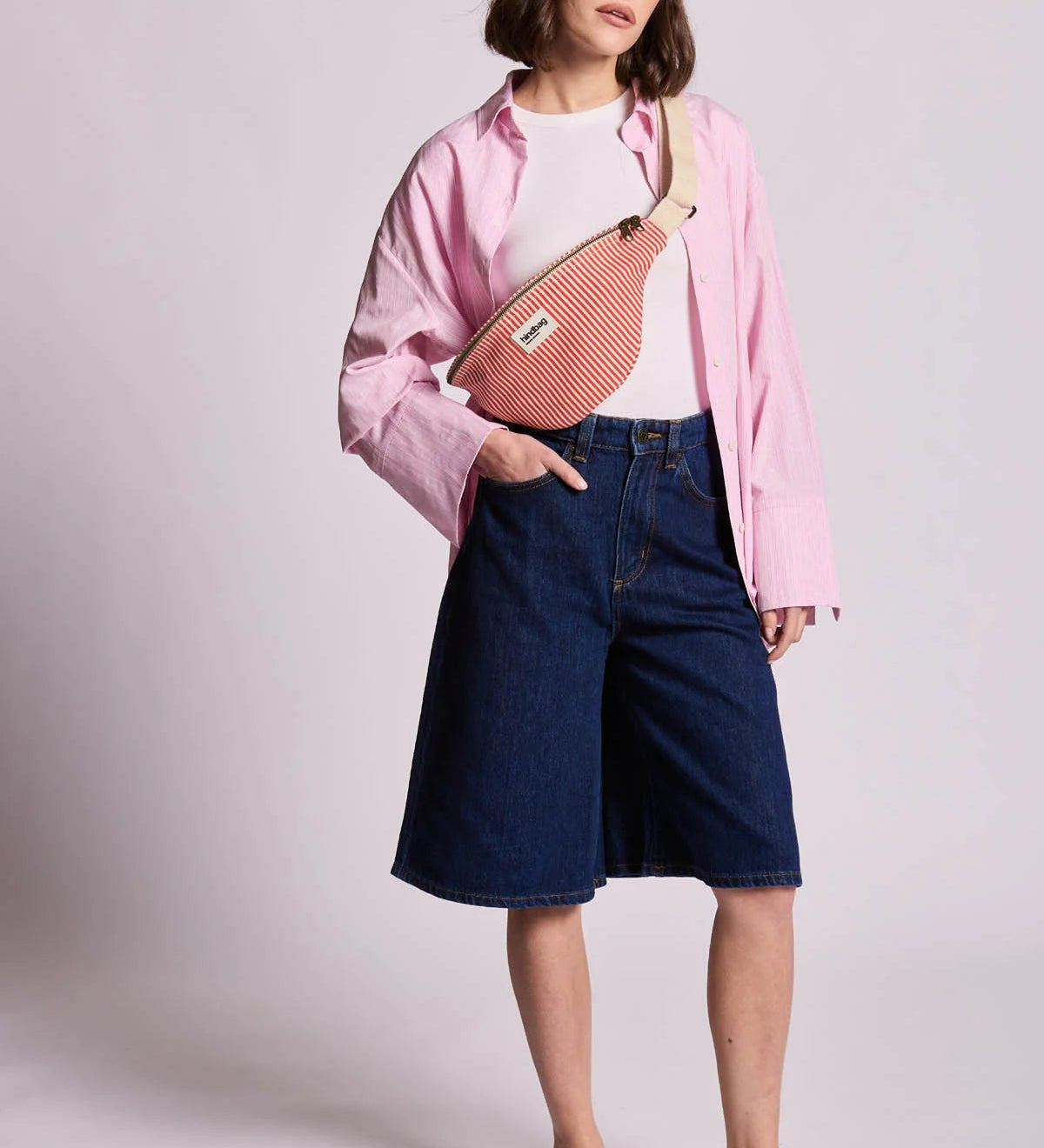 Crossbody ledvinka HINDBAG Olivia Red Stripes | Lavly.cz