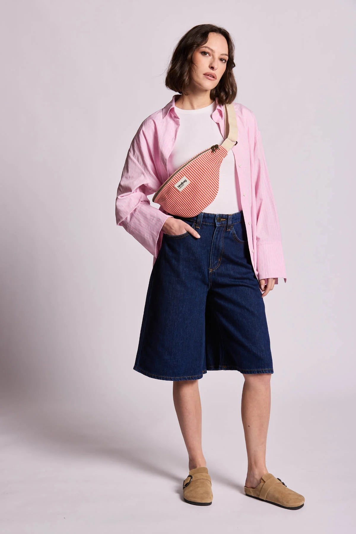 Crossbody ledvinka HINDBAG Olivia Red Stripes | Lavly.cz