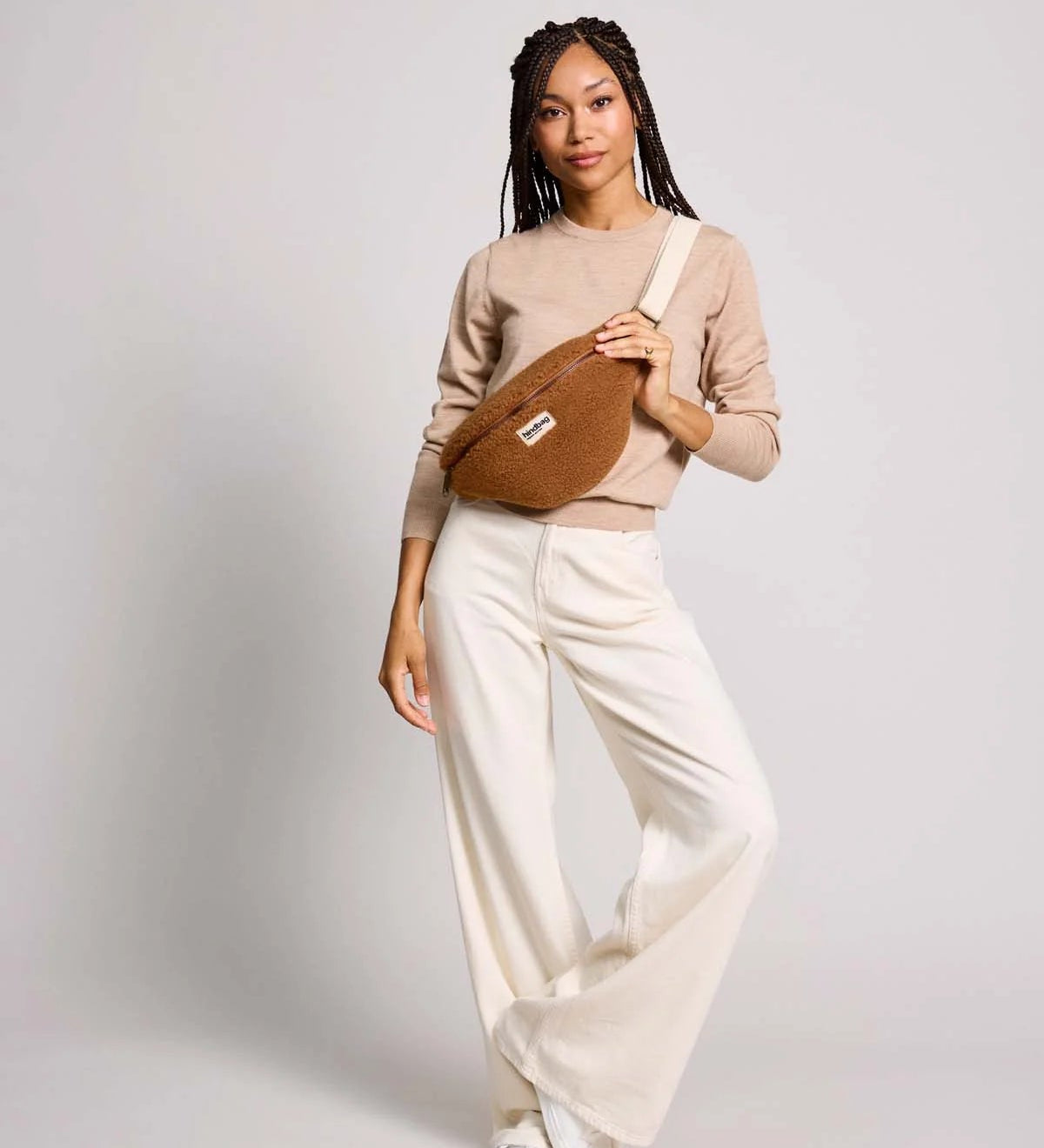 Crossbody ledvinka HINDBAG Olivia Teddy Brown | Lavly.cz