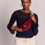 Crossbody ledvinka HINDBAG Olivia Velvet Burgundy | Lavly.cz