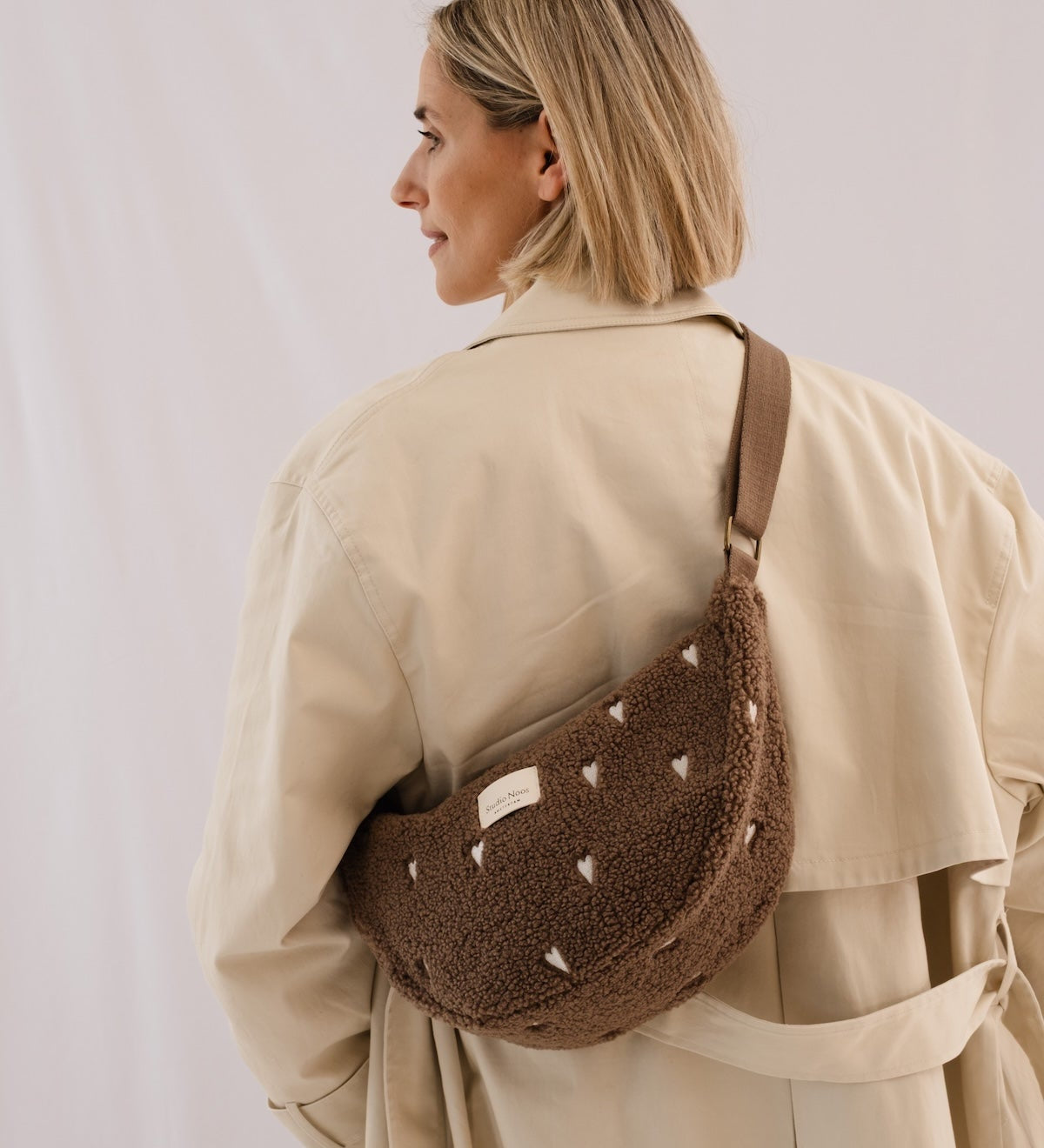 Crossbody ledvinka STUDIO NOOS Brown Teddy Hearts | Stylové doplňky pro děti a ženy | Lavly.cz