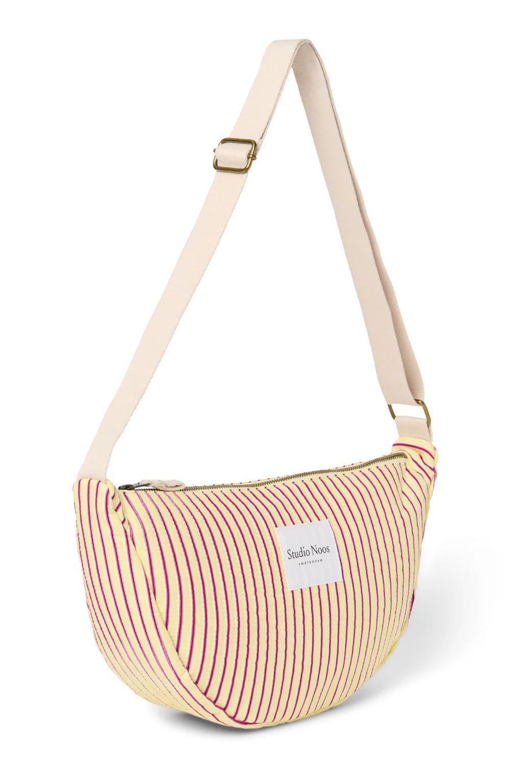 Crossbody ledvinka STUDIO NOOS Butter Yellow Poplin Striped | Lavly.cz