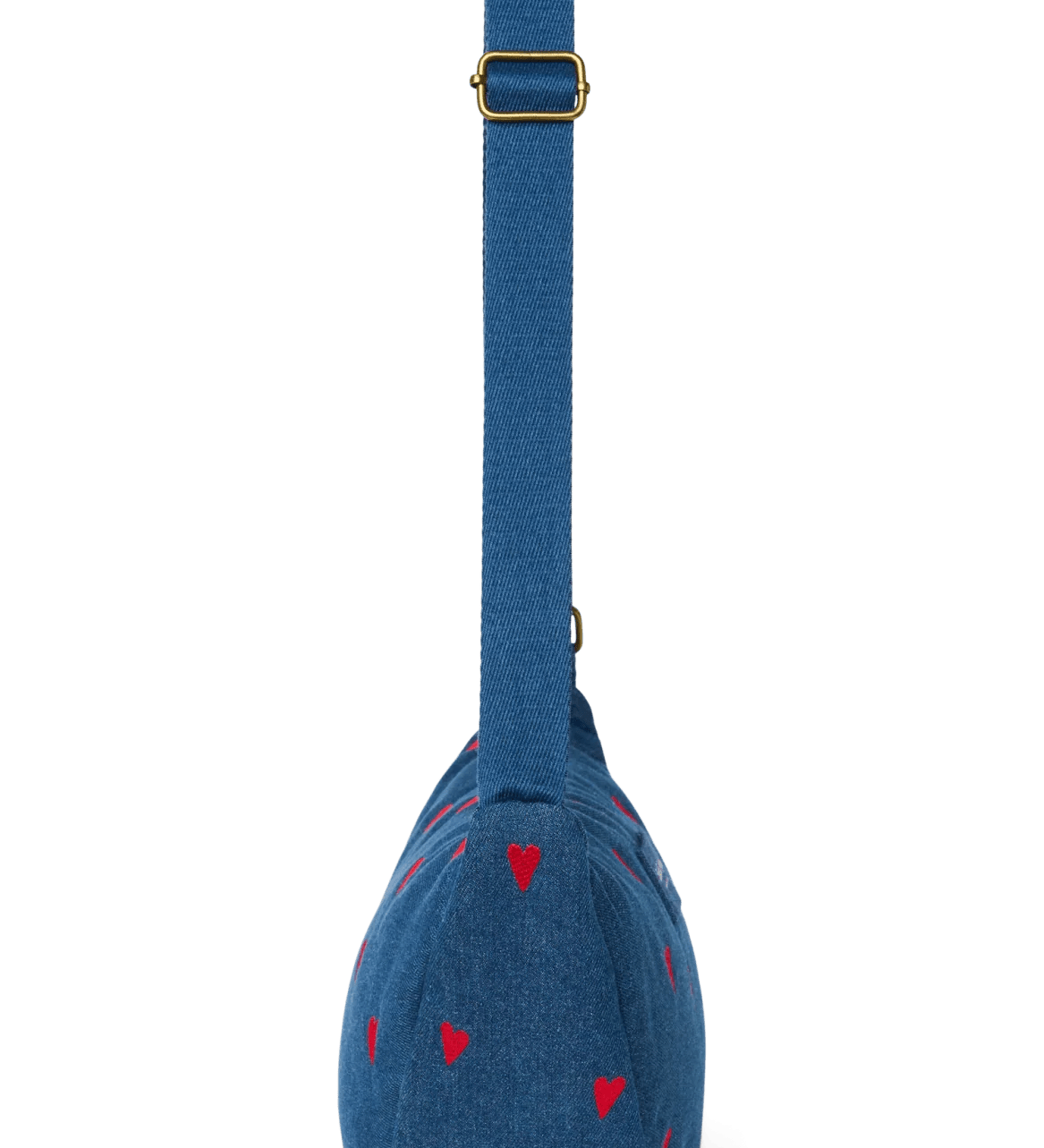 Crossbody ledvinka STUDIO NOOS Dark Blue Red Hearts Denim | Lavly.cz