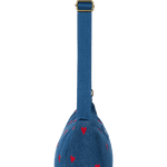Crossbody ledvinka STUDIO NOOS Dark Blue Red Hearts Denim | Lavly.cz