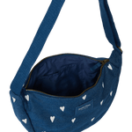 Crossbody ledvinka STUDIO NOOS Dark Blue White Hearts Denim | Lavly.cz
