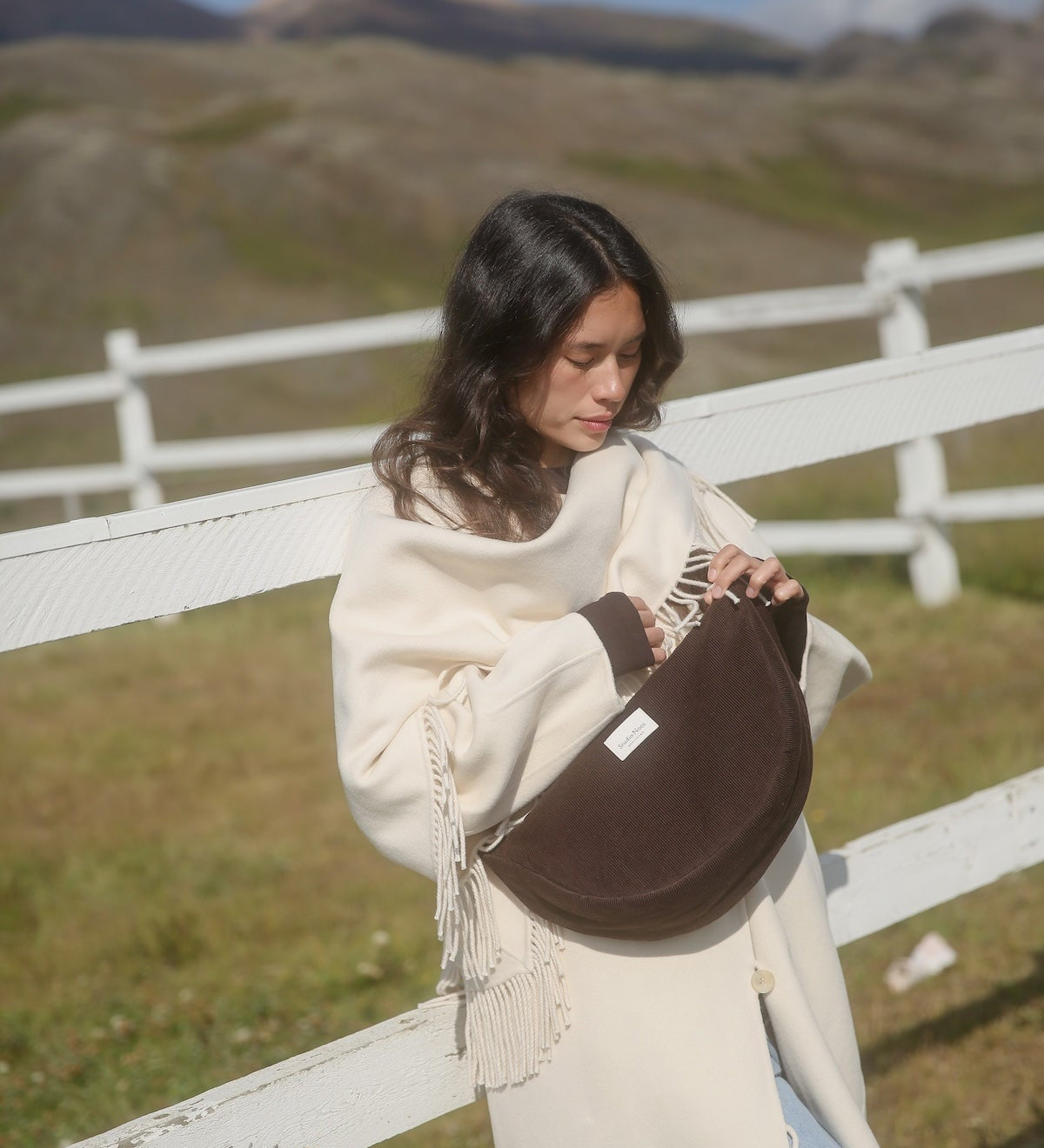 Crossbody ledvinka STUDIO NOOS Dark Brown Rib Puffy | Lavly.cz