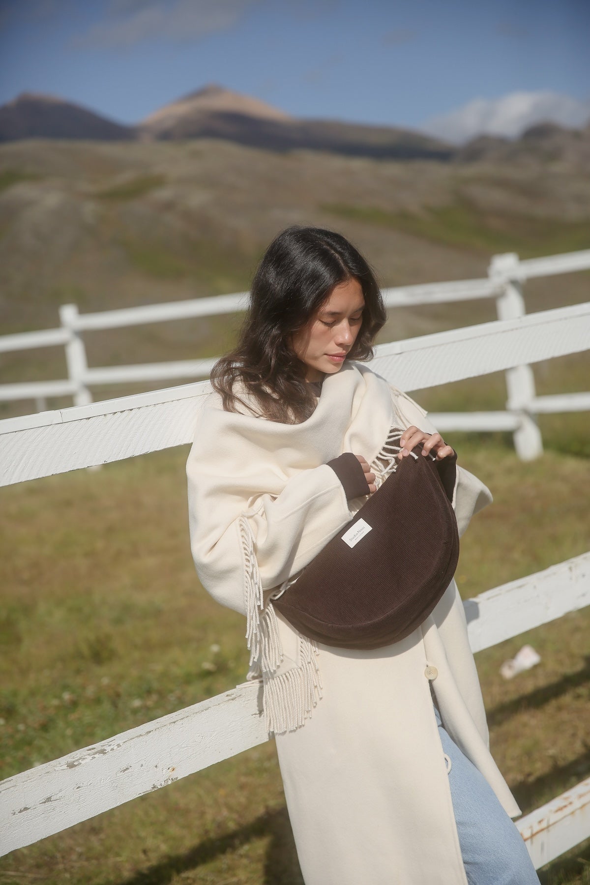 Crossbody ledvinka STUDIO NOOS Dark Brown Rib Puffy | Lavly.cz