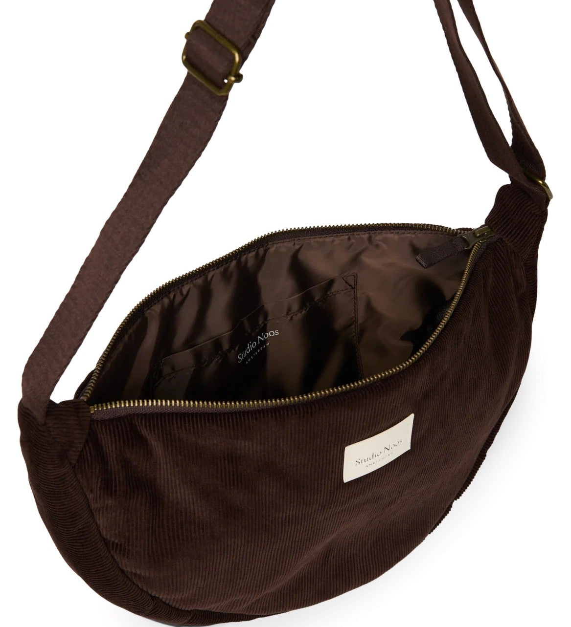 Crossbody ledvinka STUDIO NOOS Dark Brown Rib Puffy | Lavly.cz