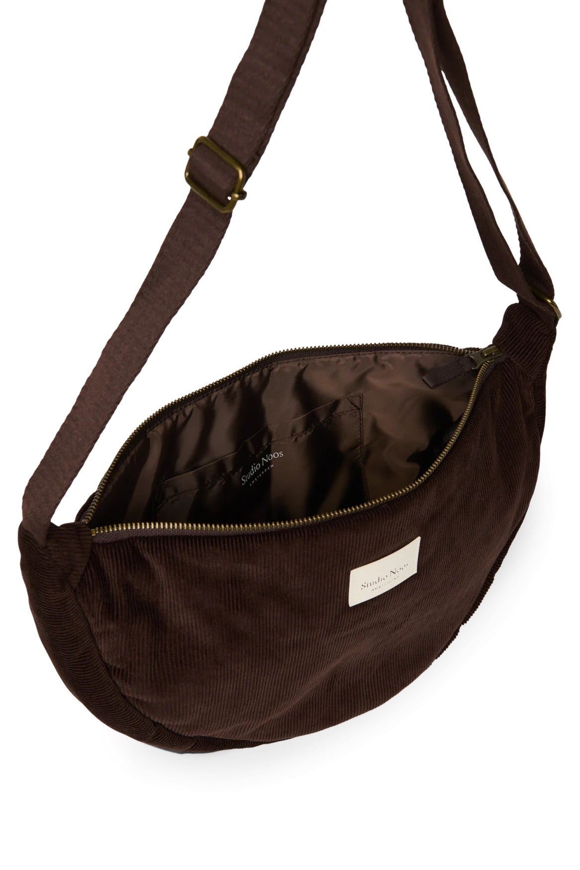 Crossbody ledvinka STUDIO NOOS Dark Brown Rib Puffy | Lavly.cz