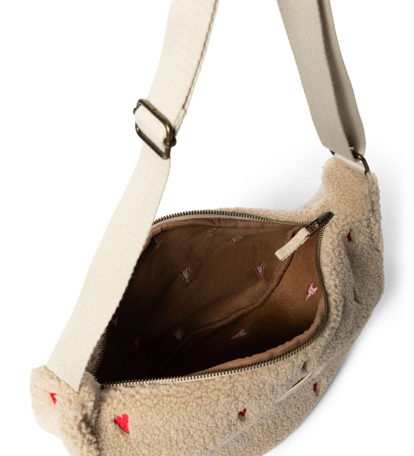 Crossbody ledvinka STUDIO NOOS Ecru Teddy Hearts | Stylové doplňky pro děti a ženy | Lavly.cz
