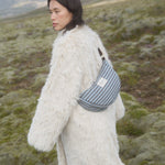 Crossbody ledvinka STUDIO NOOS Light Blue / Brown Stripy Wool | Lavly.cz