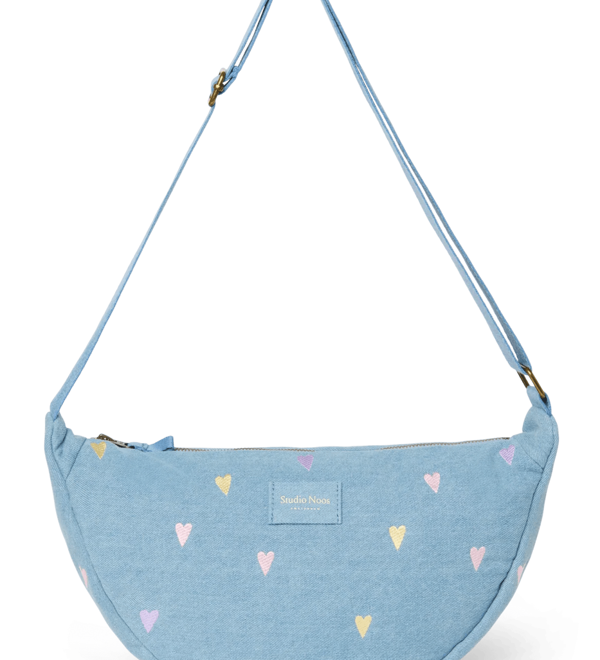 Crossbody ledvinka STUDIO NOOS Light Blue Hearts Denim | Lavly.cz