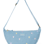 Crossbody ledvinka STUDIO NOOS Light Blue Hearts Denim | Lavly.cz