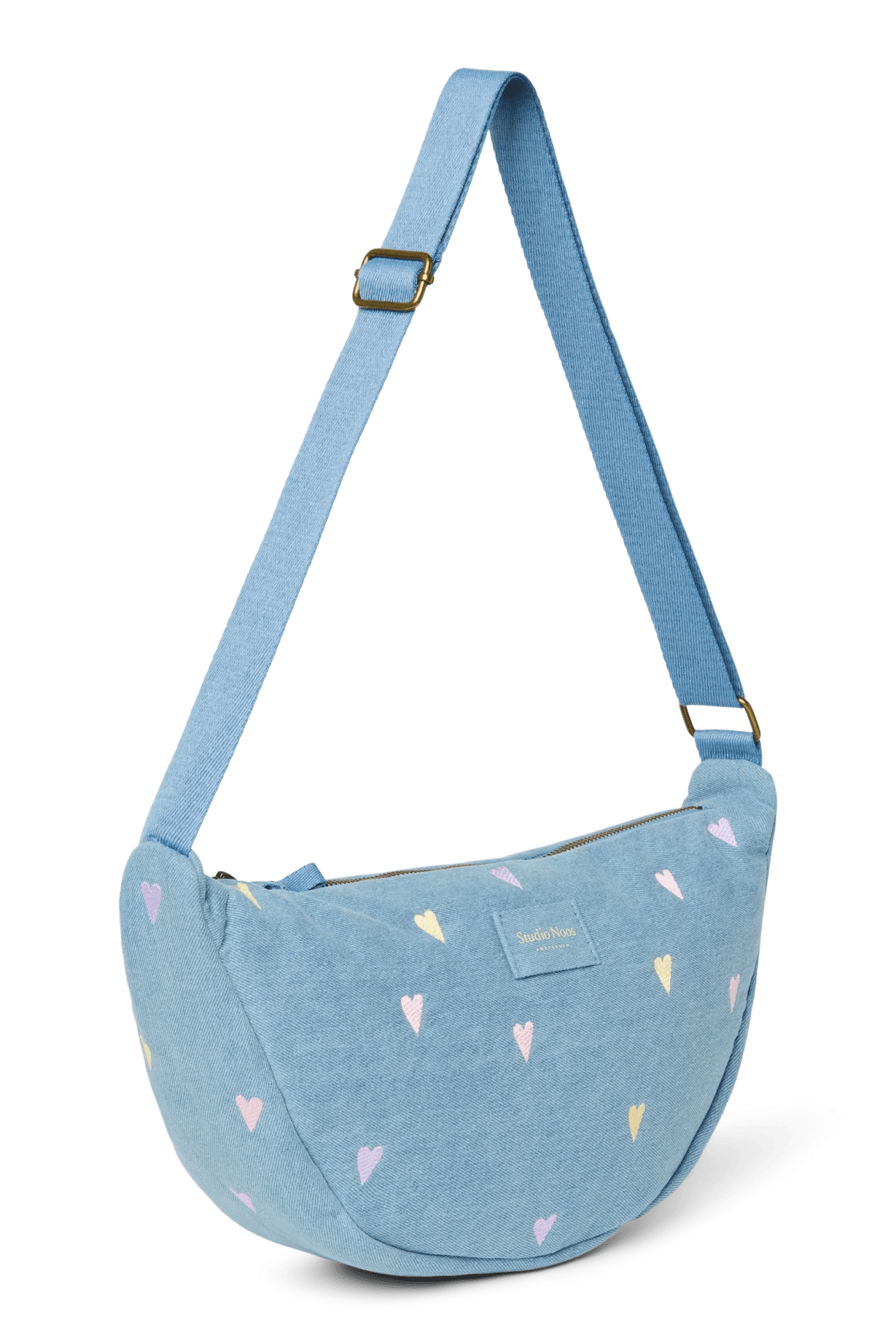 Crossbody ledvinka STUDIO NOOS Light Blue Hearts Denim | Lavly.cz