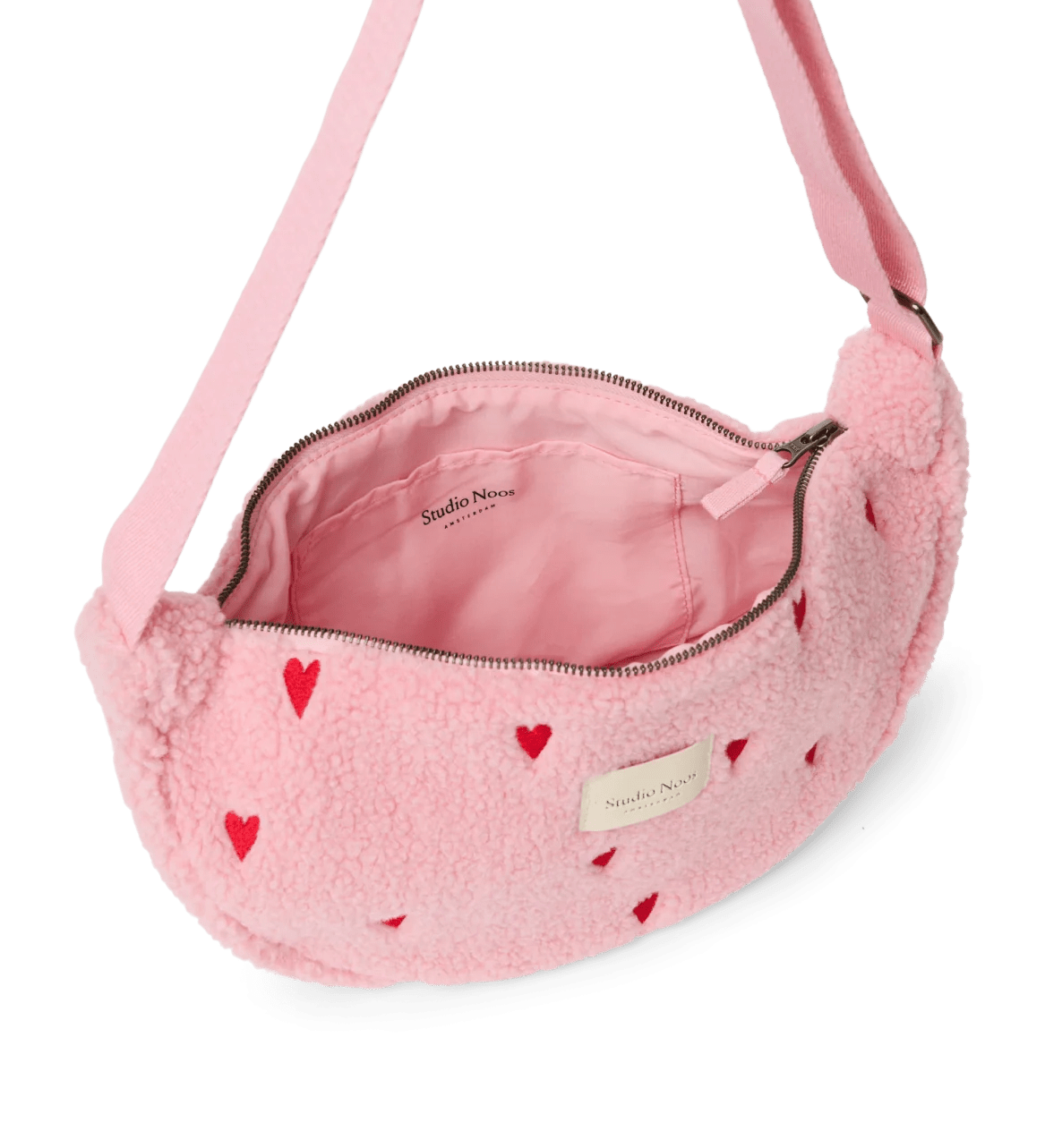 Crossbody ledvinka STUDIO NOOS Light Pink Teddy Hearts | Lavly.cz