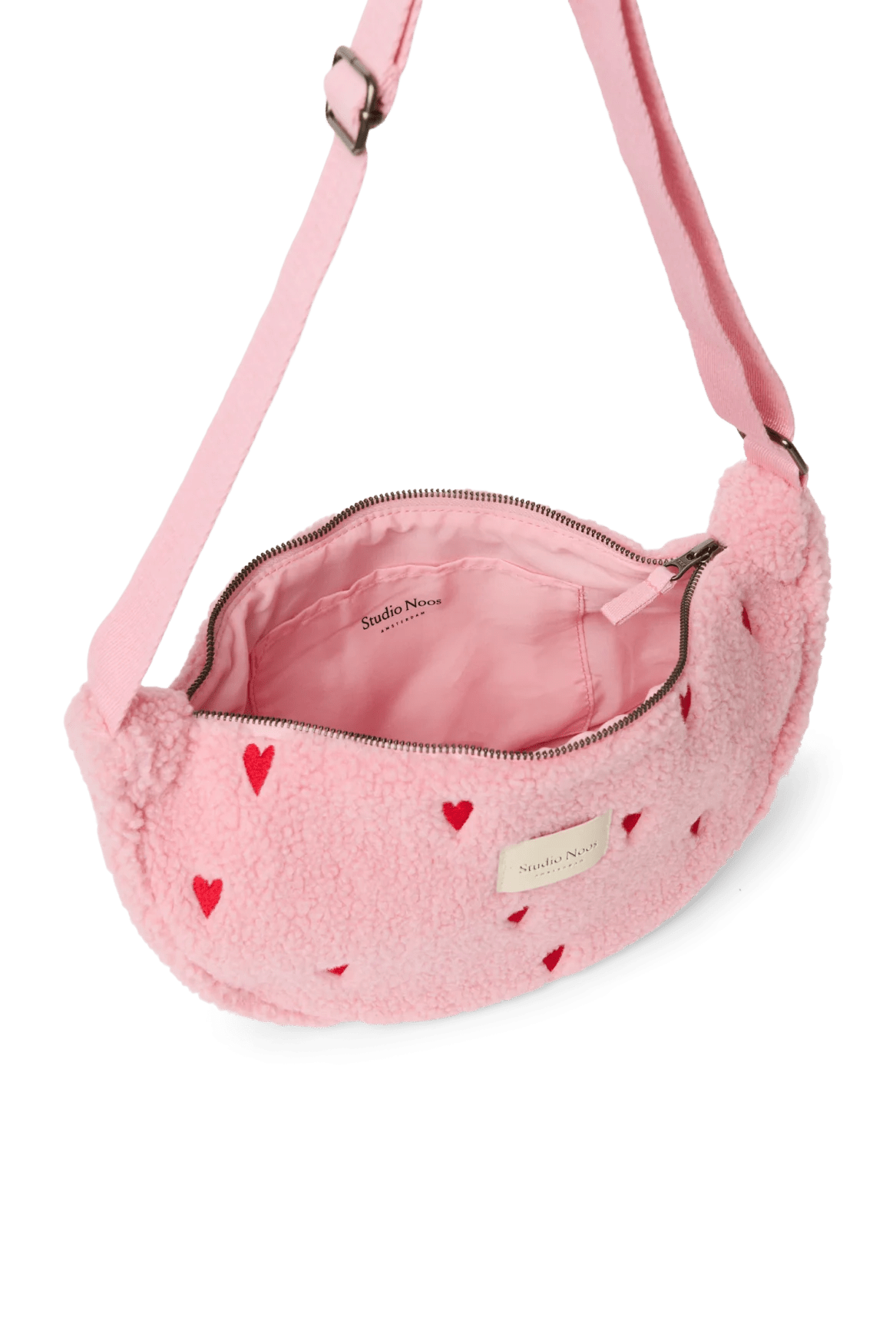 Crossbody ledvinka STUDIO NOOS Light Pink Teddy Hearts | Lavly.cz