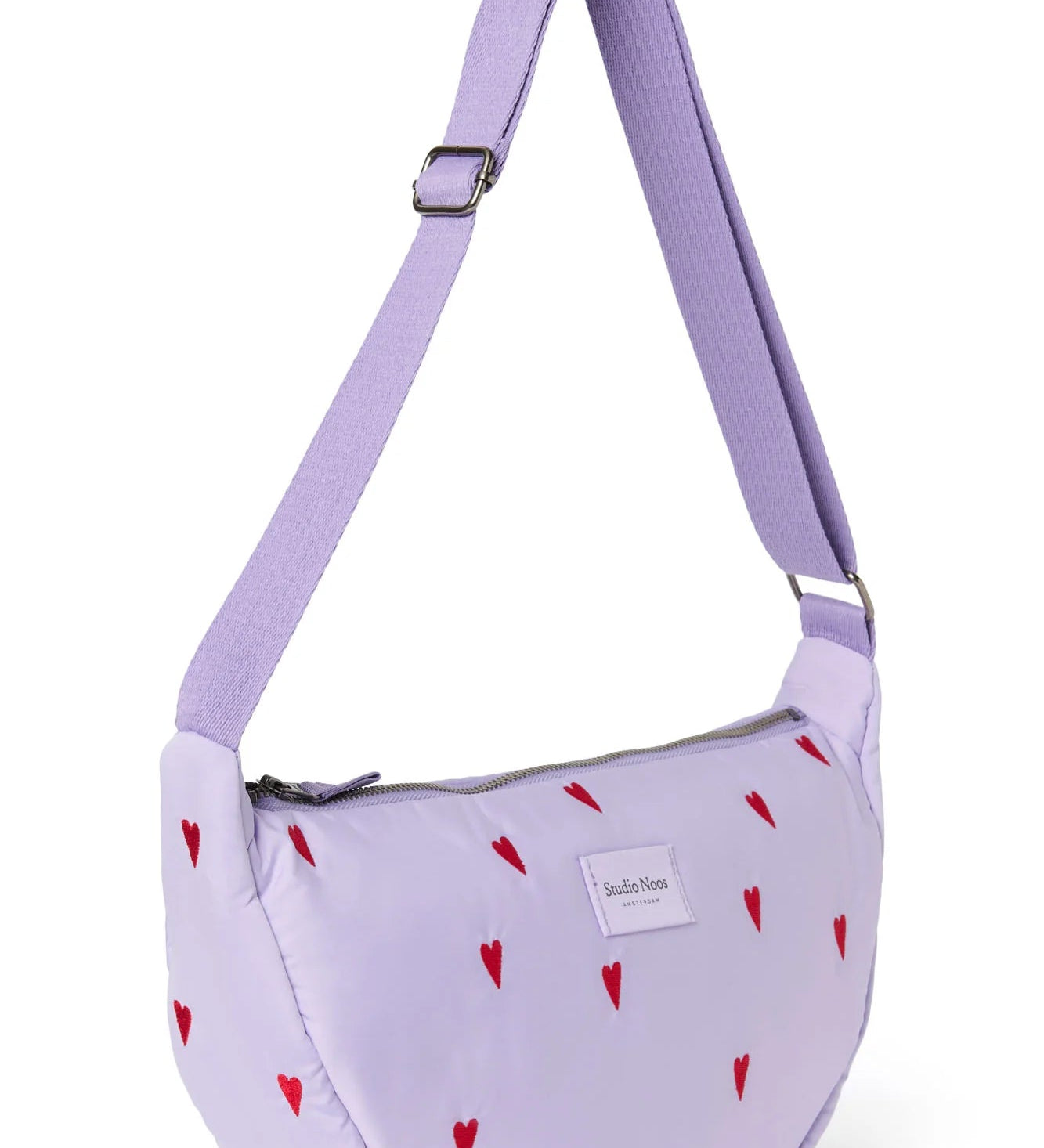 Crossbody ledvinka STUDIO NOOS Purple Hearts Puffy | Lavly.cz