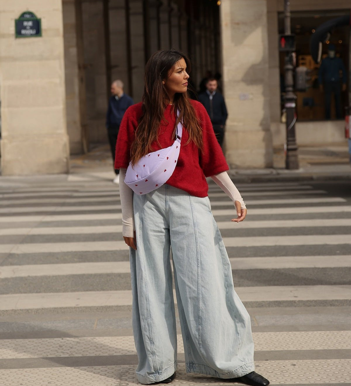 Crossbody ledvinka STUDIO NOOS Purple Hearts Puffy | Lavly.cz