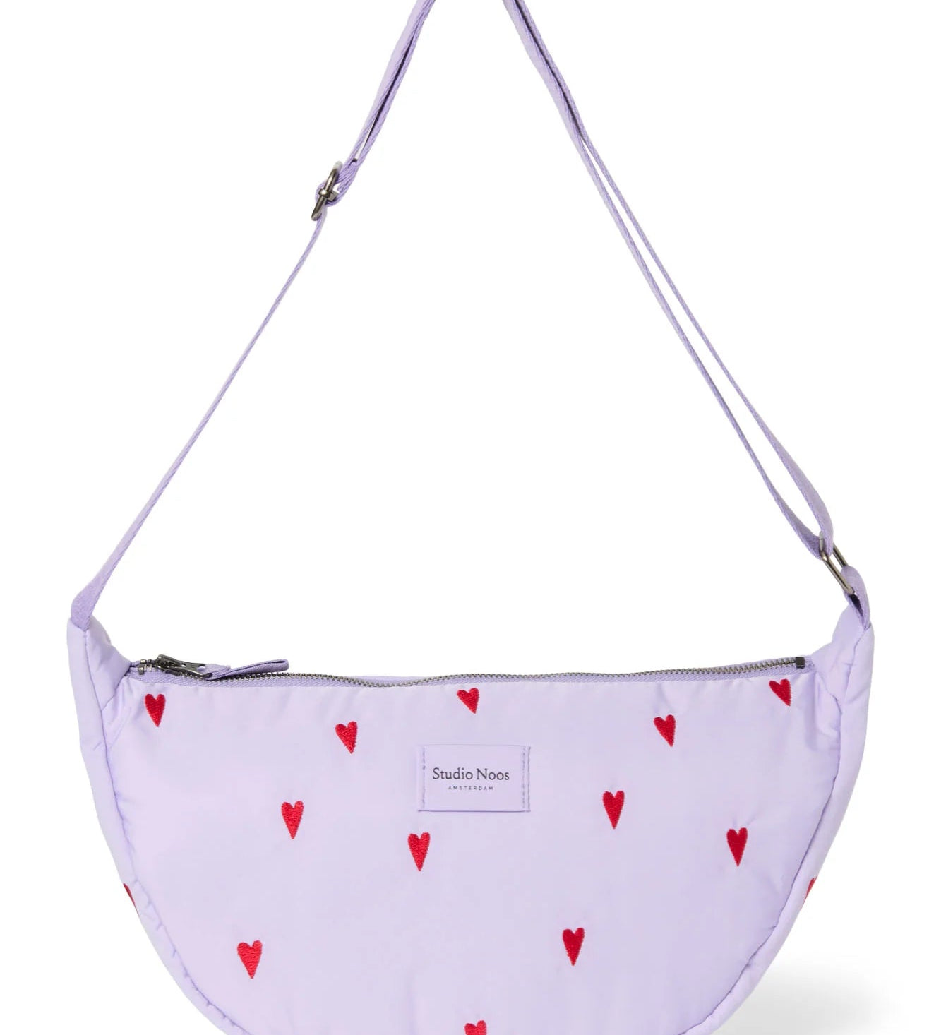 Crossbody ledvinka STUDIO NOOS Purple Hearts Puffy | Lavly.cz