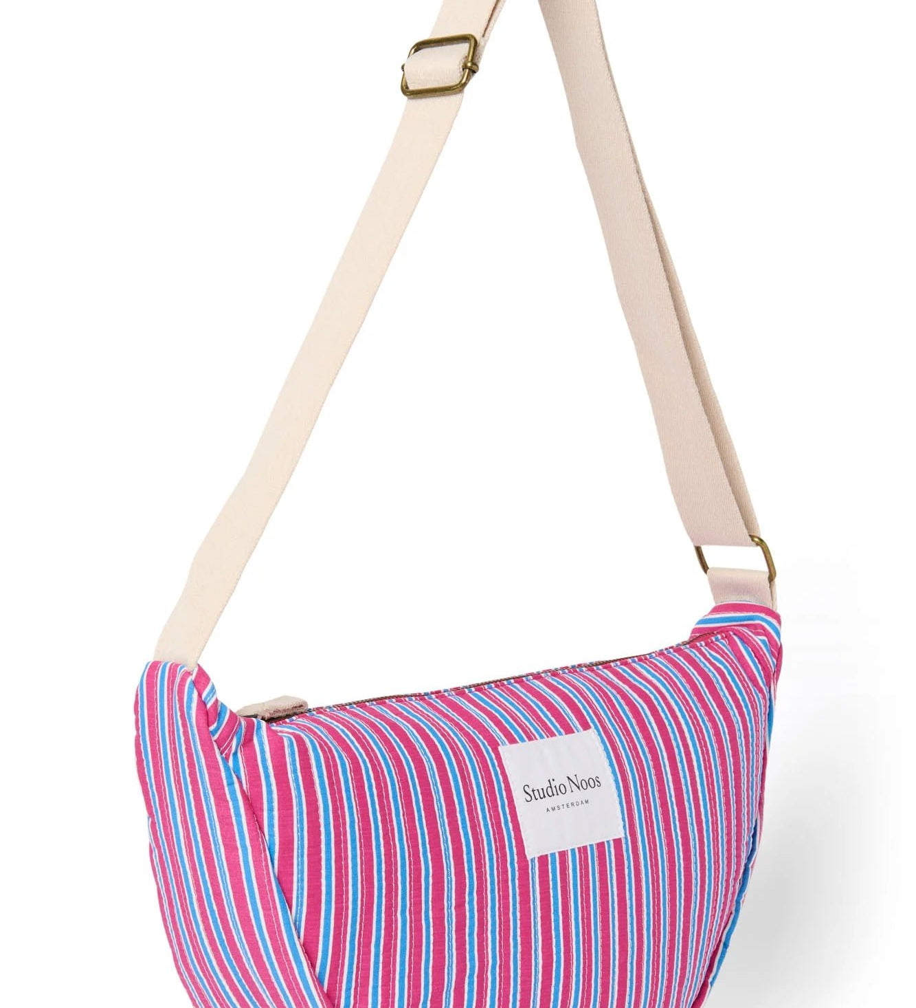 Crossbody ledvinka STUDIO NOOS Raspberry Poplin Striped | Lavly.cz