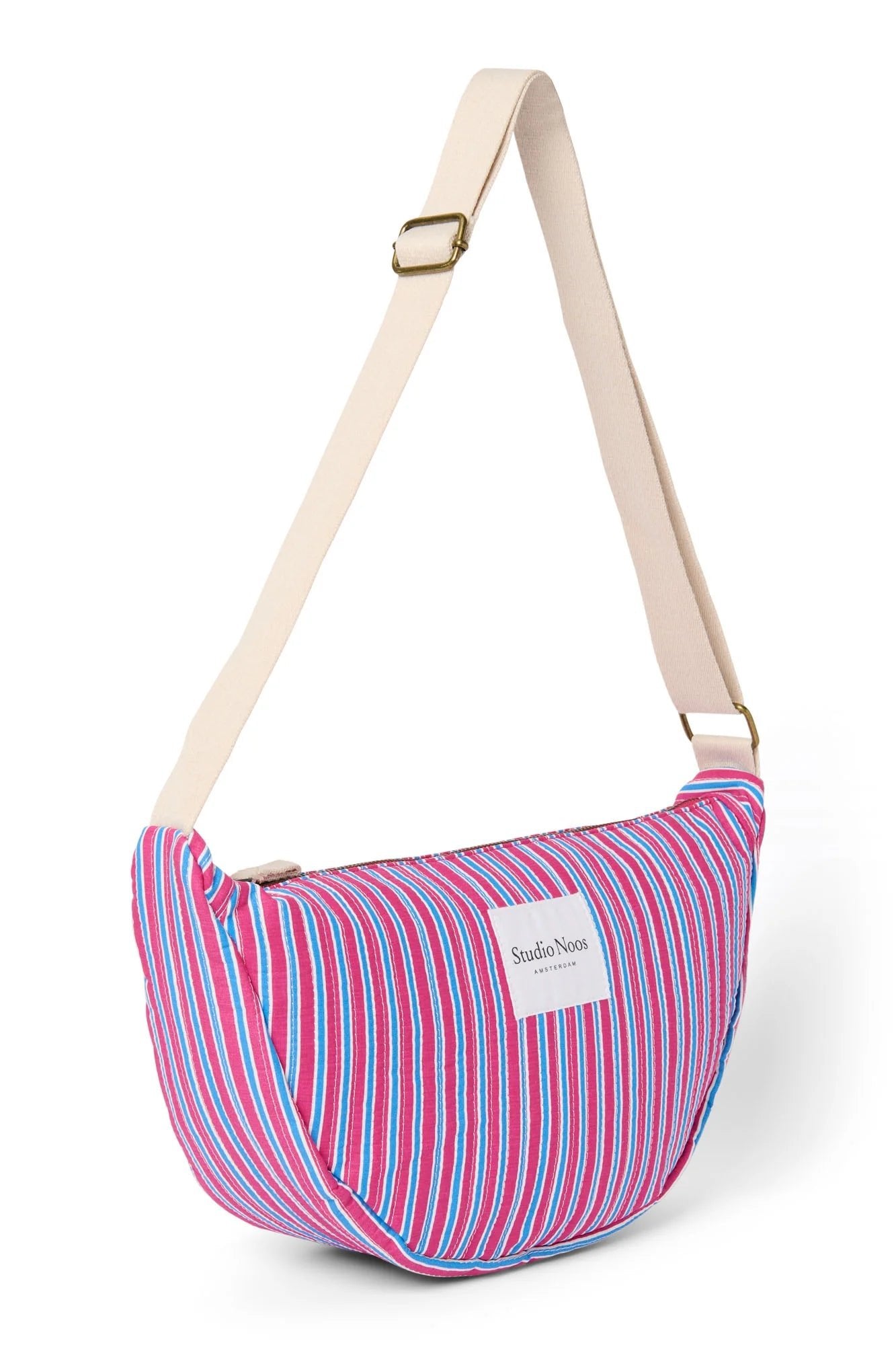Crossbody ledvinka STUDIO NOOS Raspberry Poplin Striped | Lavly.cz