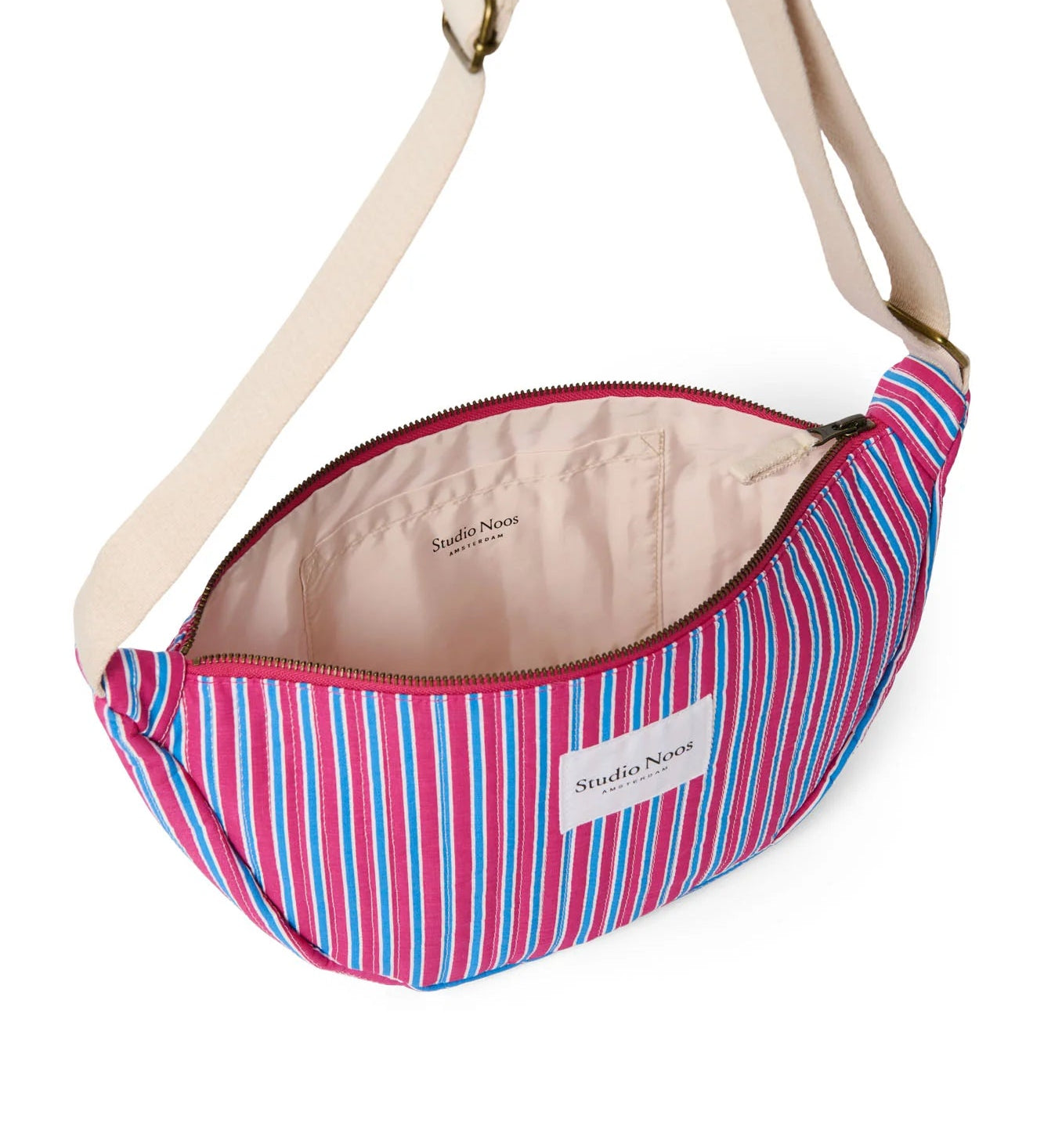 Crossbody ledvinka STUDIO NOOS Raspberry Poplin Striped | Lavly.cz