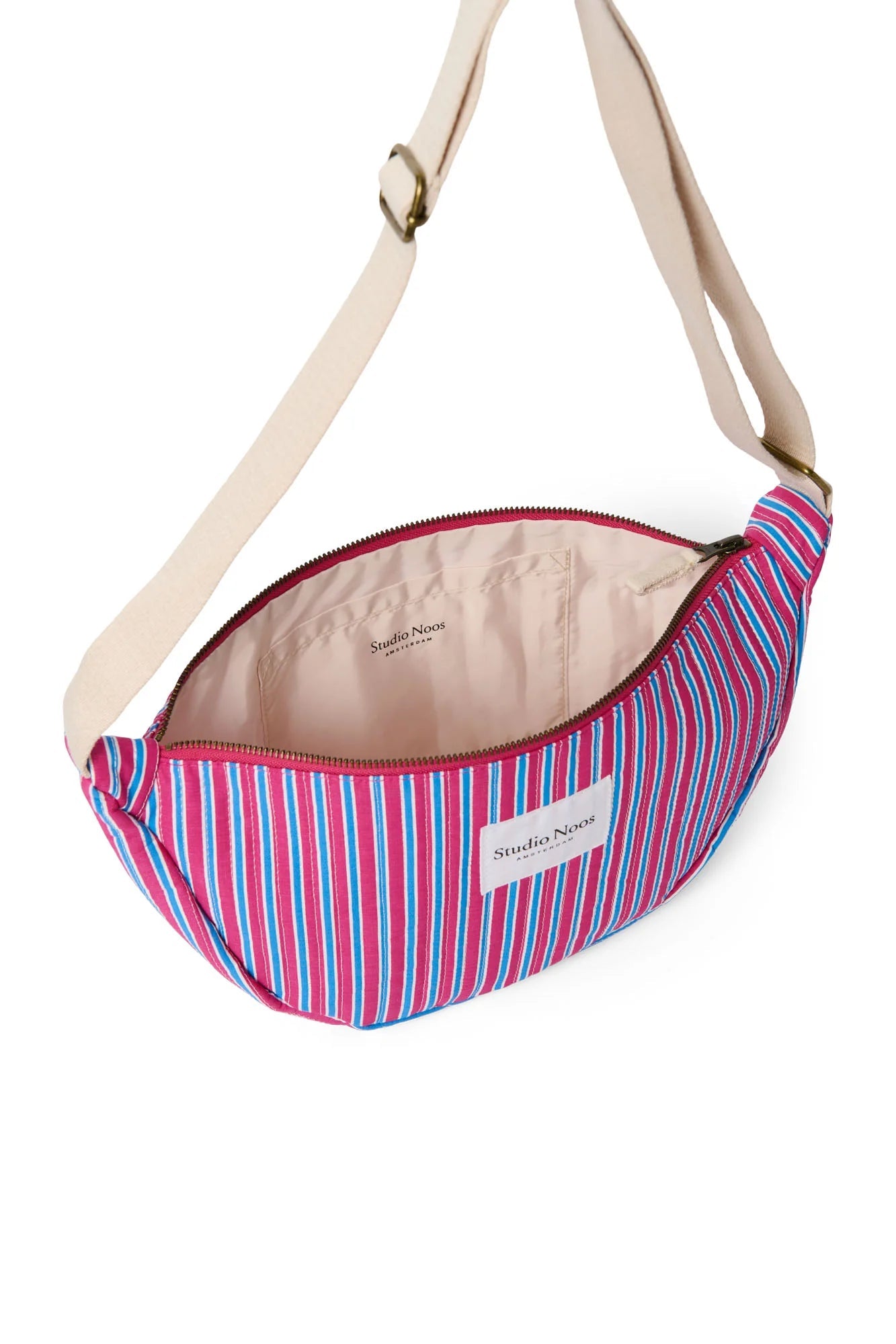 Crossbody ledvinka STUDIO NOOS Raspberry Poplin Striped | Lavly.cz