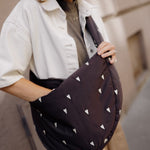 Crossbody taška STUDIO NOOS Brown Hearts Puffy | Lavly.cz