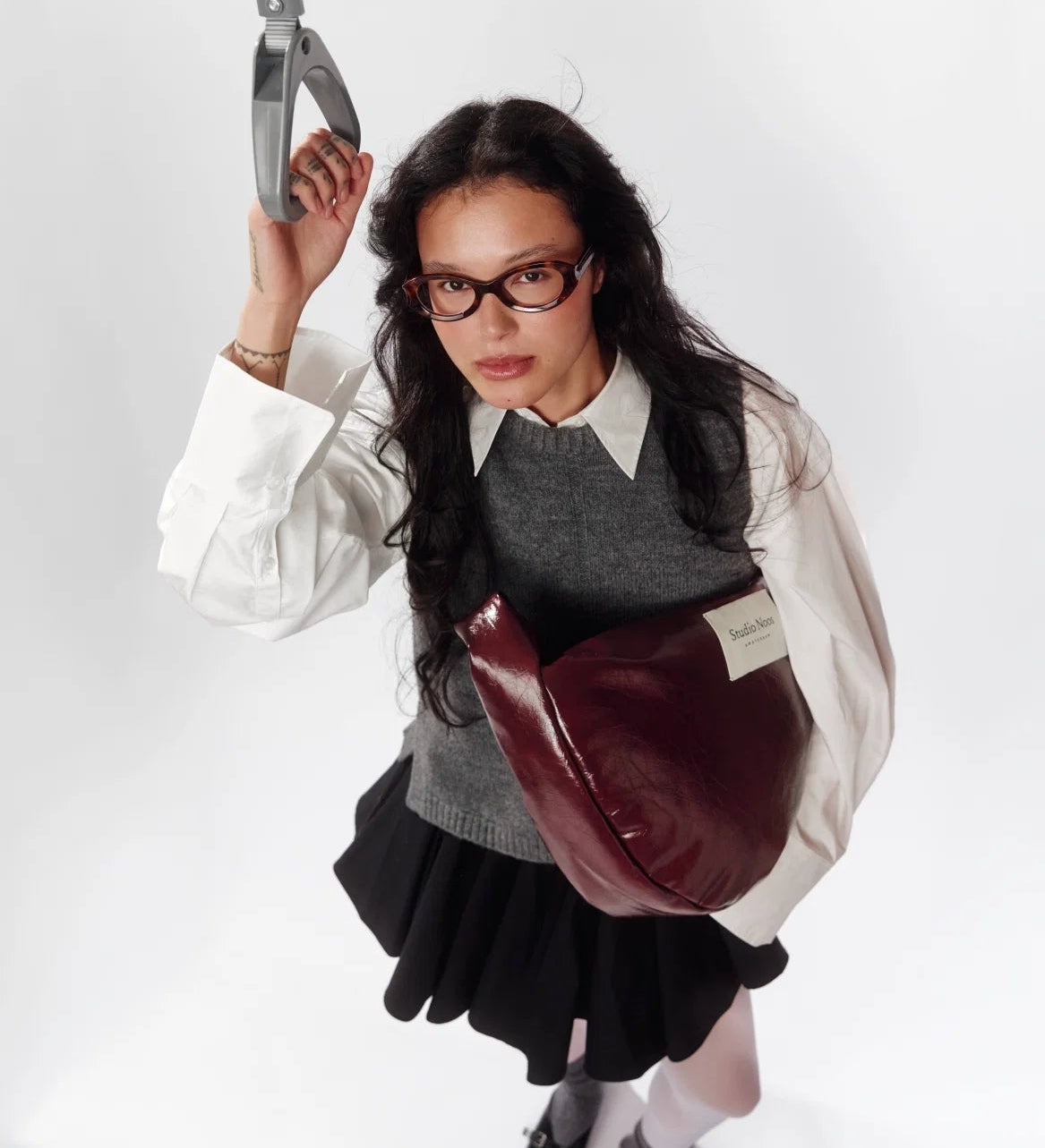 Crossbody taška STUDIO NOOS Burgundy Vegan Leather | Lavly.cz