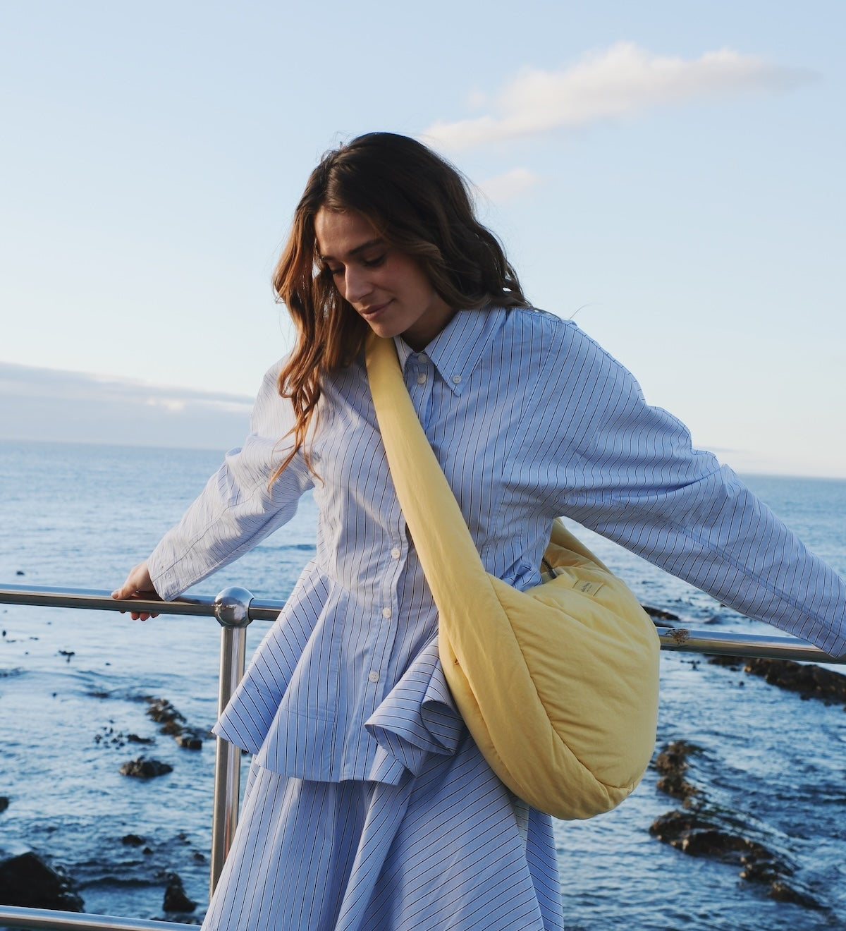 Crossbody taška STUDIO NOOS Butter Yellow Textured Puffy | Lavly.cz