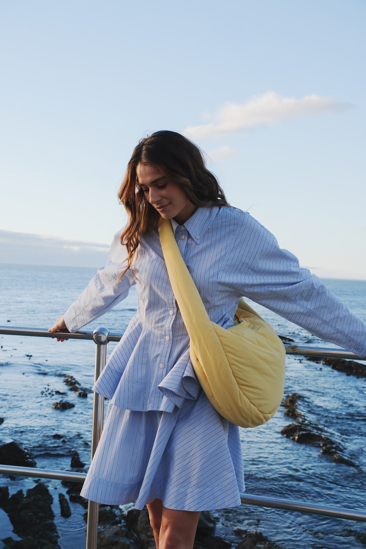 Crossbody taška STUDIO NOOS Butter Yellow Textured Puffy | Lavly.cz