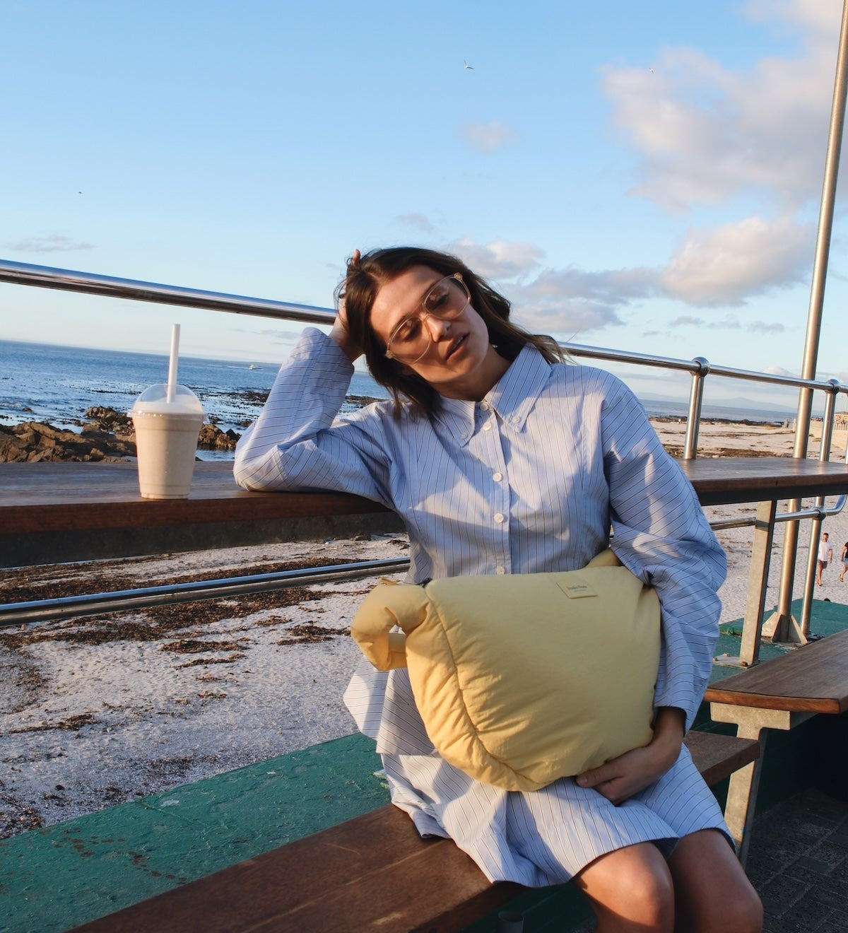 Crossbody taška STUDIO NOOS Butter Yellow Textured Puffy | Lavly.cz