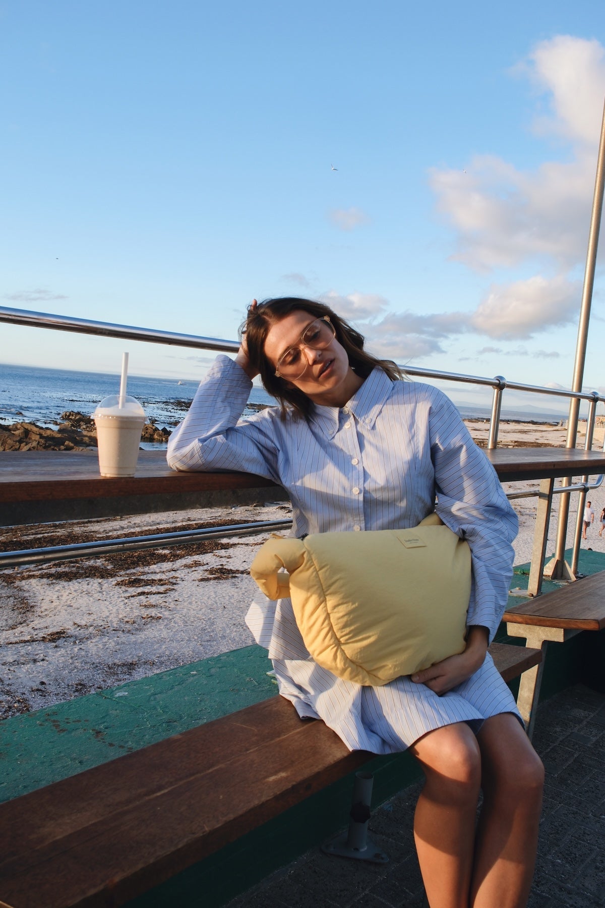 Crossbody taška STUDIO NOOS Butter Yellow Textured Puffy | Lavly.cz